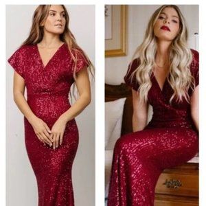 Baltic Born Vienna Burgundy Sequin Maxi Dress 2XL